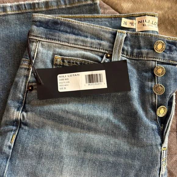 NILI LOTAN Violette Jean faded wash 26 NWT (OTR0034) - Picture 5 of 6